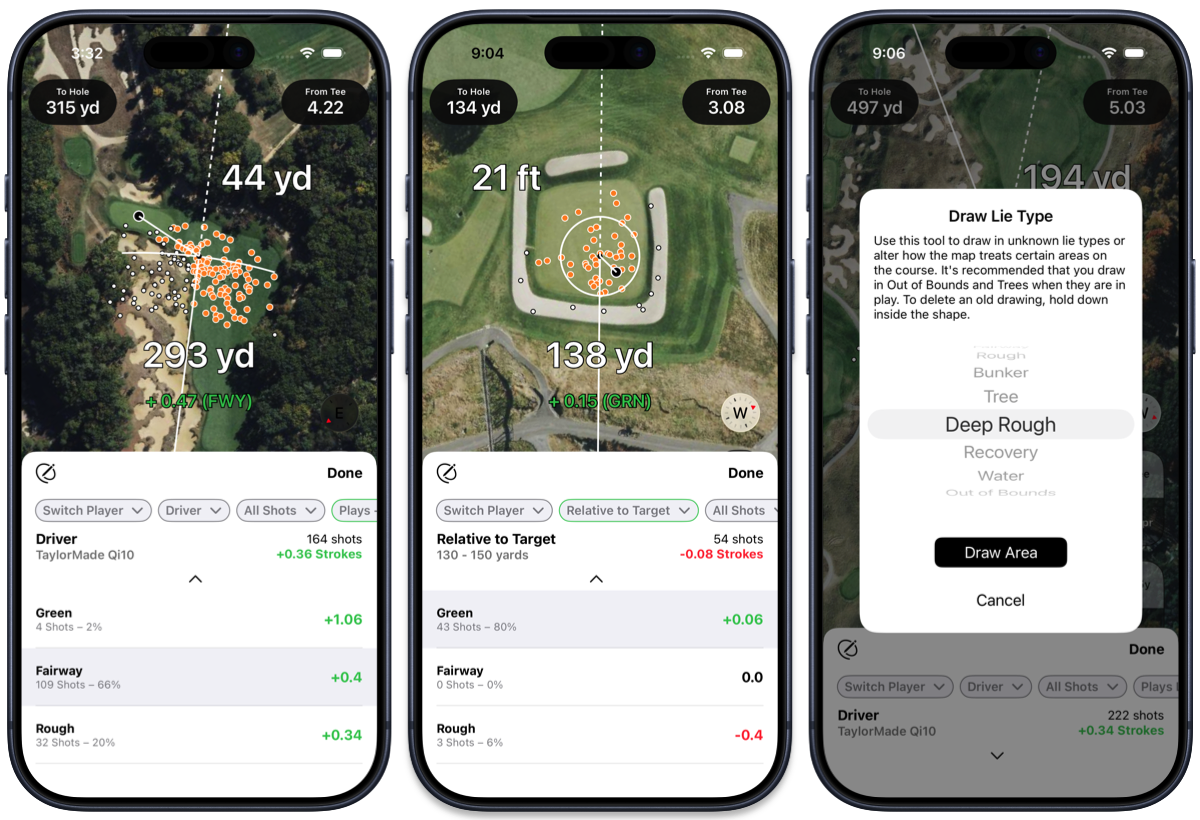 Strokes Gained Predictor Tool Screenshots